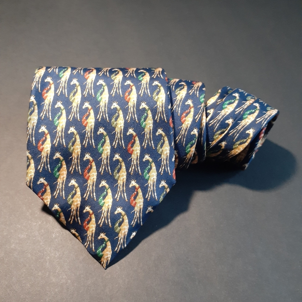 New & Lingwood Rare Giraffe Necktie London England